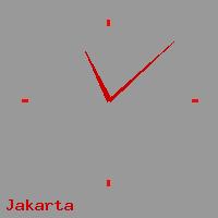 Best call rates from Australia to INDONESIA. This is a live localtime clock face showing the current time of 2:03 pm Monday in Jakarta.