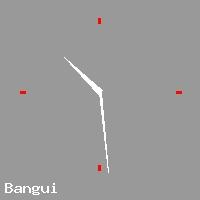 Best call rates from Australia to CENTRAL AFRICAN REPUBLIC. This is a live localtime clock face showing the current time of 4:26 am Monday in Bangui.