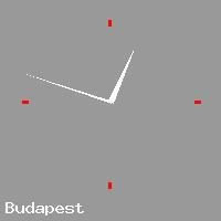 Best call rates from Australia to HUNGARY. This is a live localtime clock face showing the current time of 1:53 am Monday in Budapest.