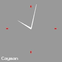 Best call rates from Australia to CAYMAN ISLANDS. This is a live localtime clock face showing the current time of 10:49 am Monday in Cayman.