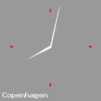Best call rates from Australia to DENMARK. This is a live localtime clock face showing the current time of 11:04 pm Sunday in Copenhagen.