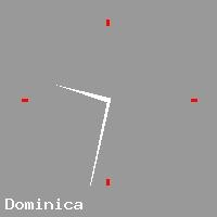 Best call rates from Australia to DOMINICA. This is a live localtime clock face showing the current time of 8:32 am Sunday in Dominica.