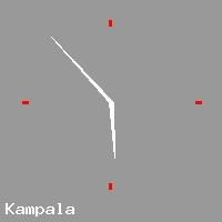 Best call rates from Australia to UGANDA. This is a live localtime clock face showing the current time of 10:41 pm Monday in Kampala.