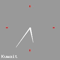 Best call rates from Australia to KUWAIT. This is a live localtime clock face showing the current time of 12:00 pm Monday in Kuwait.