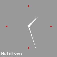 Best call rates from Australia to MALDIVES. This is a live localtime clock face showing the current time of 10:17 am Monday in Maldives.