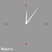 Best call rates from Australia to NAURU. This is a live localtime clock face showing the current time of 8:45 am Monday in Nauru.