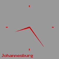 Best call rates from Australia to SOUTH AFRICA. This is a live localtime clock face showing the current time of 6:43 pm Sunday in Johannesburg.