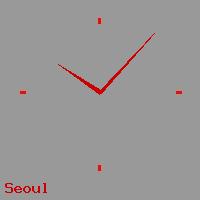 Best call rates from Australia to KOREA SOUTH. This is a live localtime clock face showing the current time of 12:12 am Sunday in Seoul.