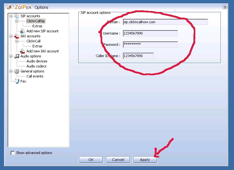 Zoiper configuration